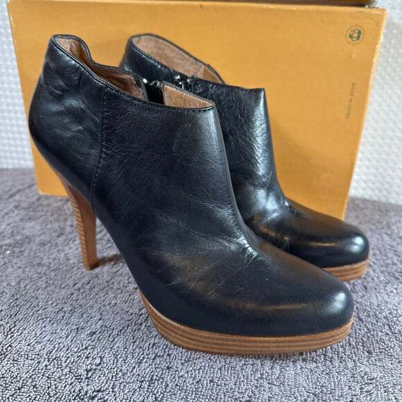 Steven by Steve Madden Shoes - Steven by Steve Madden Lipstik Black Leather High Heel Ankle Booties